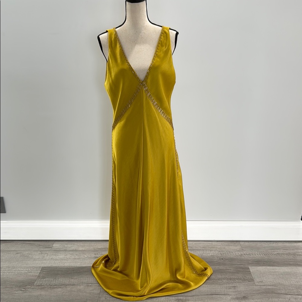 ZARA Elegant Yellow Evening Gown  size XL NWT
